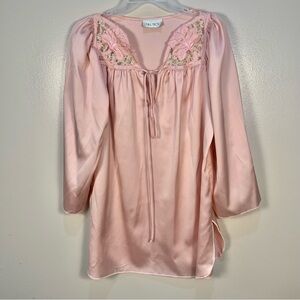 VTG Bill Tice Satin Lace Long Sleeve Mini Babydoll Nightdress